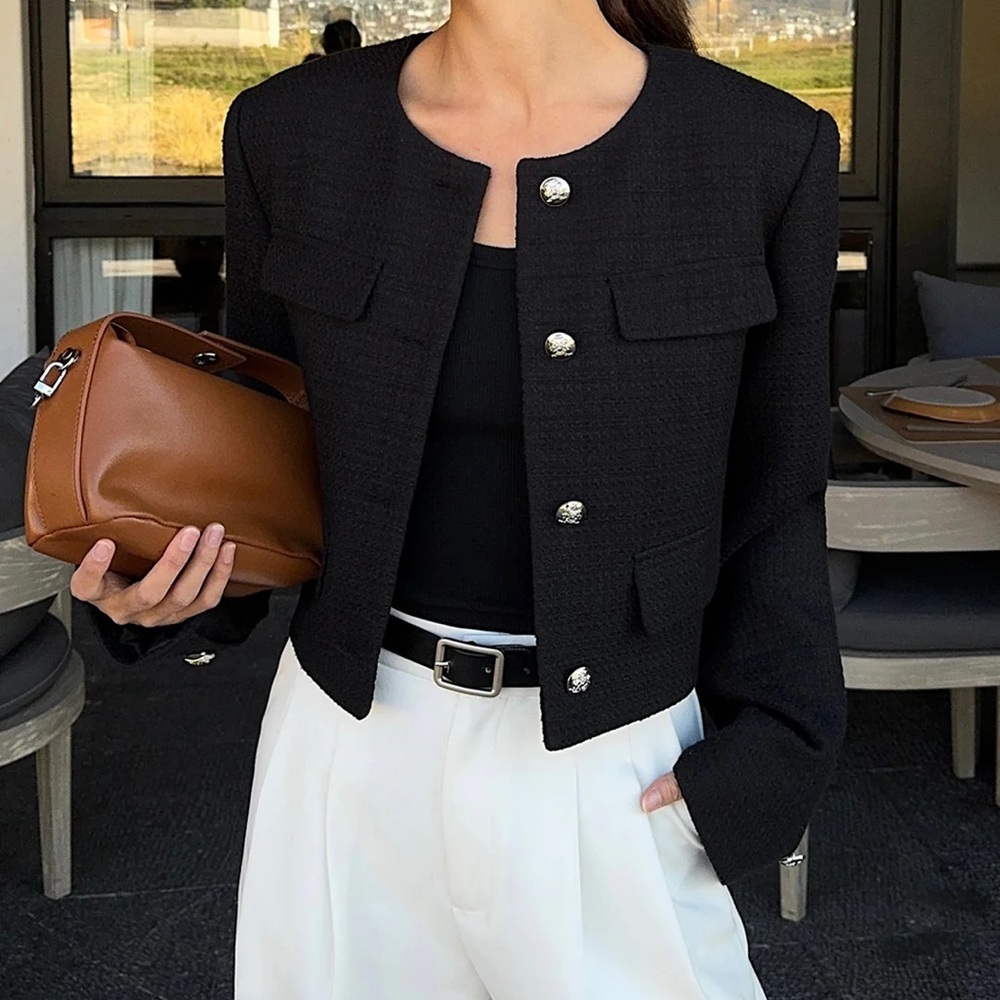 Commense Button Down Tweed Jacket